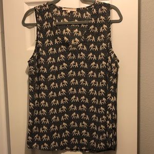 41 Hawthorn Elephant Pattern V-Neck Sleeveless